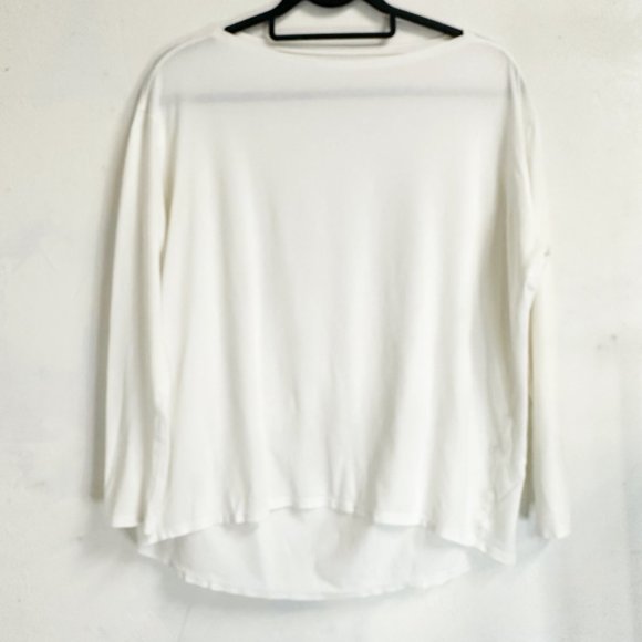 lululemon athletica Tops - Lululemon Relaxed Fit Long Sleeve White Speckle V Neck Size 6